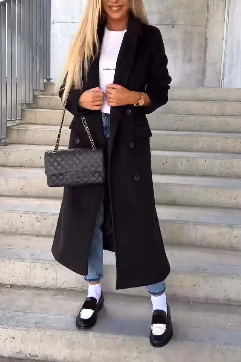 Women's fashionable double breasted coat