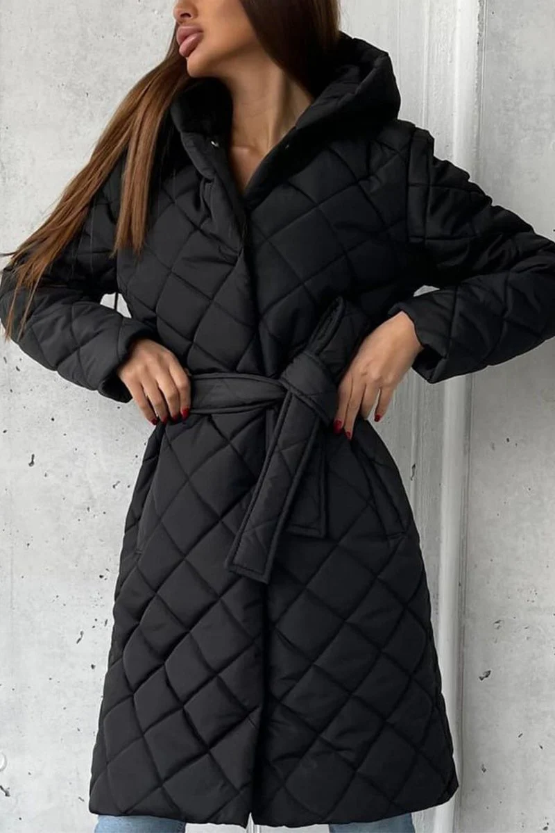 Women's Casual Hooded Mid-length Coat