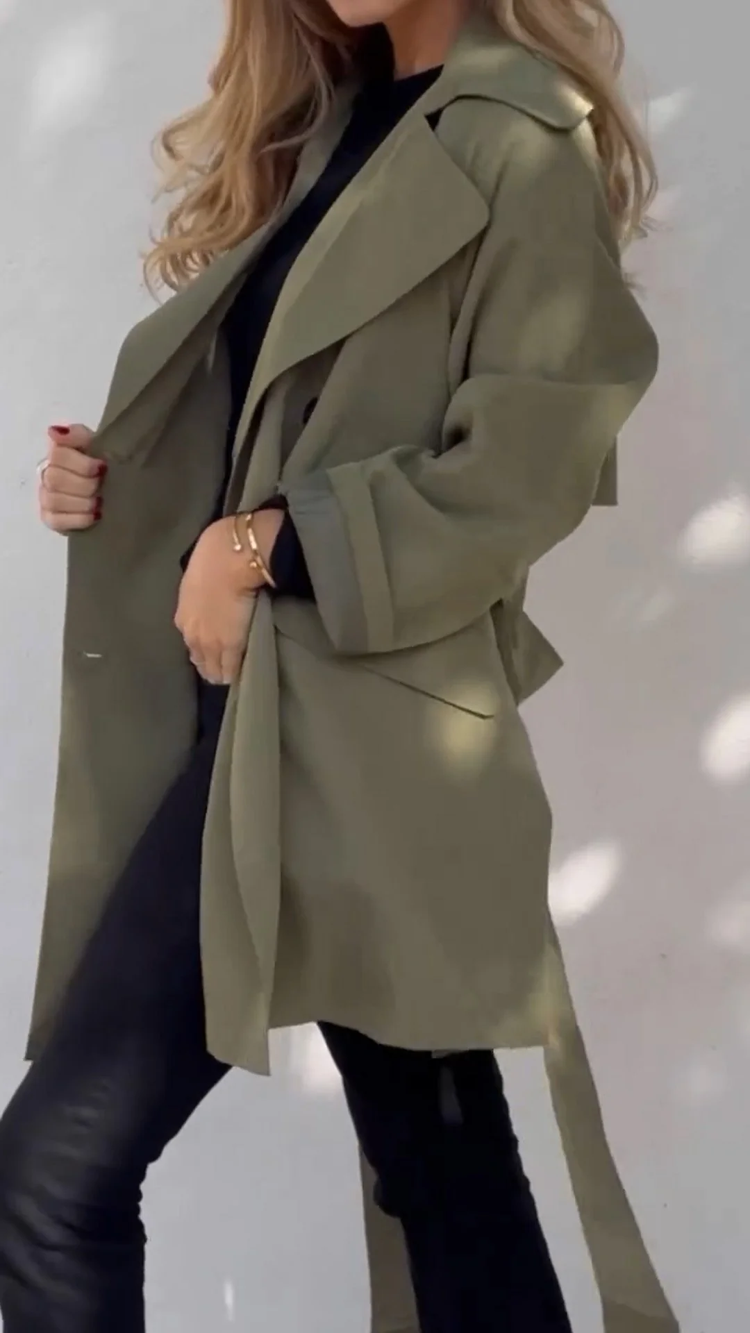 Women's Casual Solid Color Lapel Coat